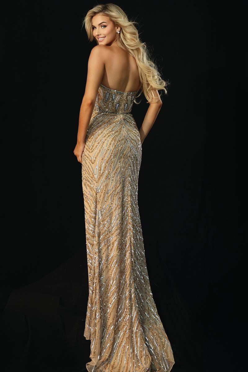 Jovani 46928 — Nud/Silver/Gold