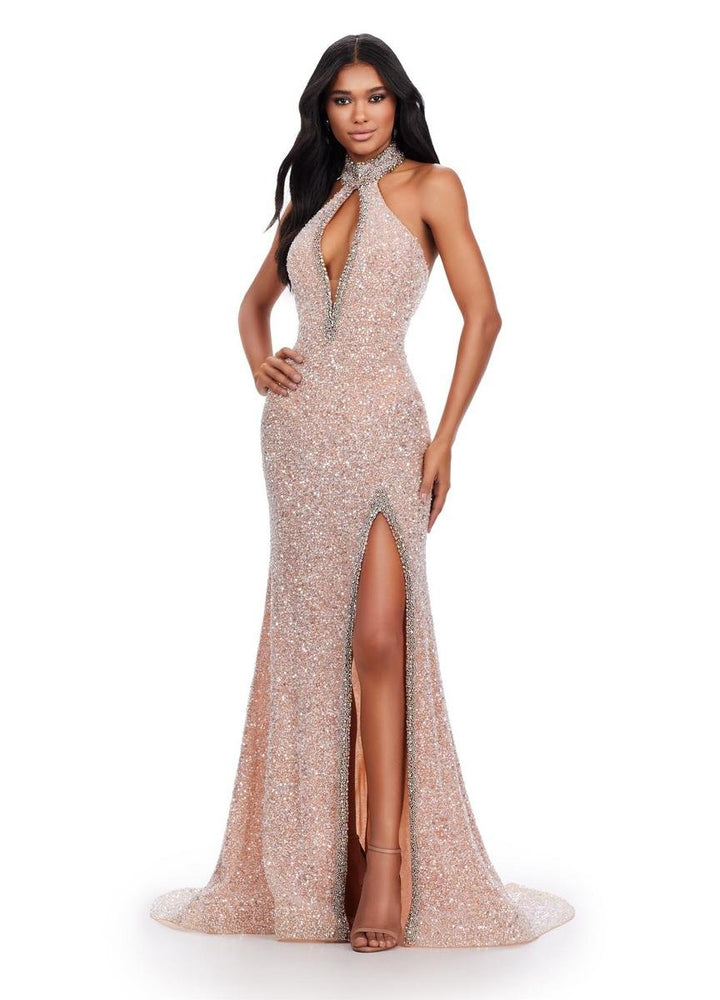 Ashley Lauren 11634 Nude Prom Dress