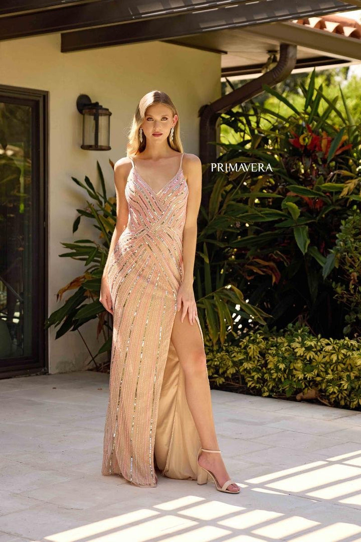 Primavera Couture 4322 Nude Prom Dress