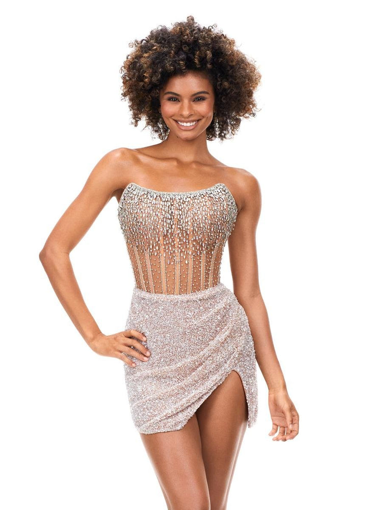 Ashley Lauren 4564 Nude Prom Dress
