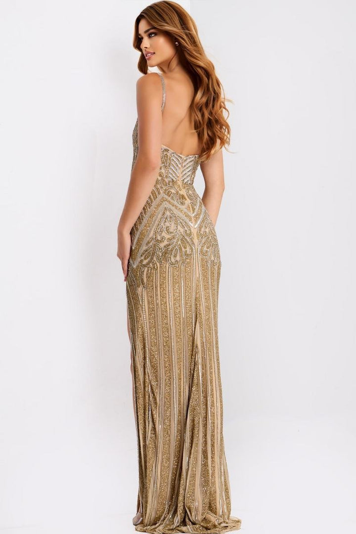 Jovani 49810 — Nude/Gold/Silver