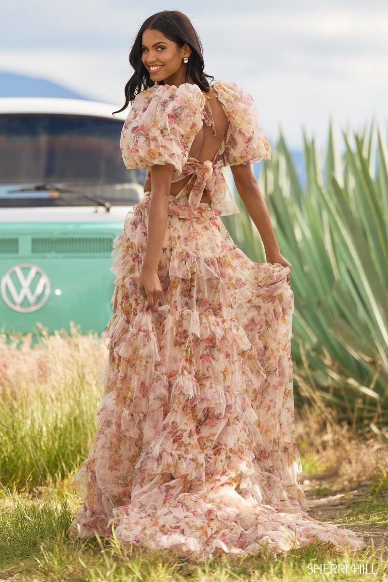 Sherri Hill 55547 — Nude Print