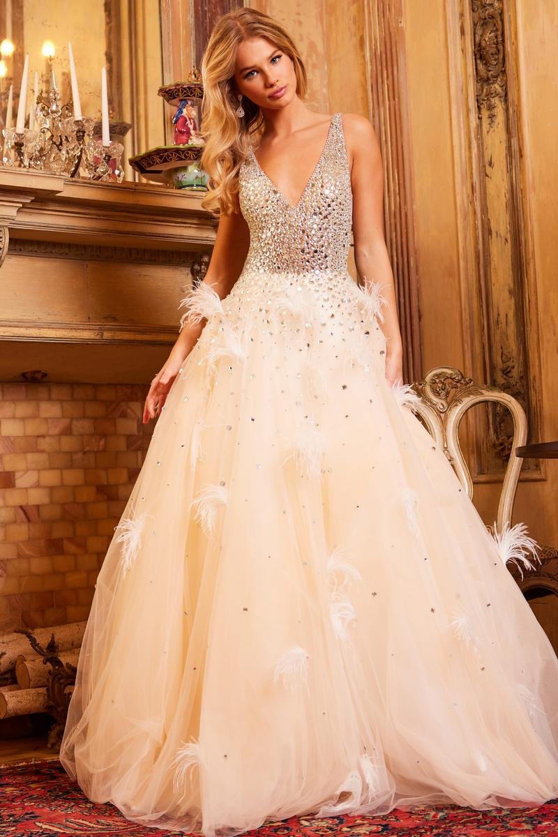 Jovani 24255 — Nude/Silver