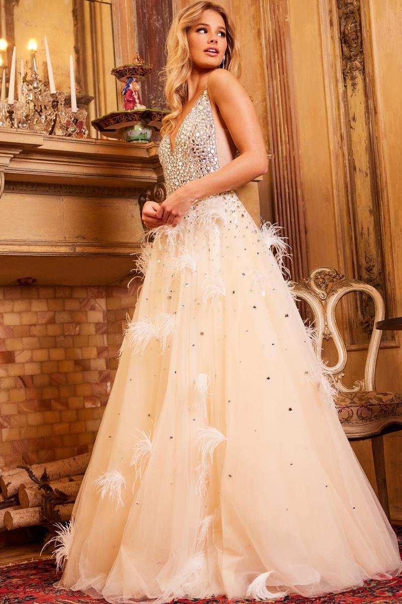 Jovani 24255 — Nude/Silver