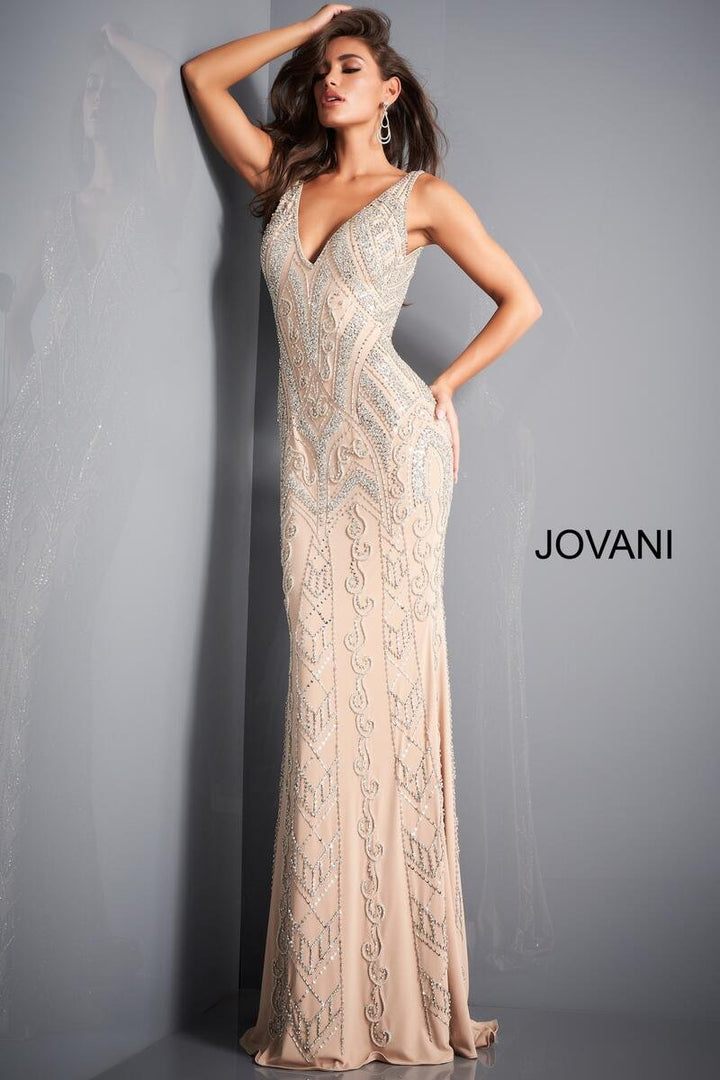 Jovani 4017 — Nude/Silver