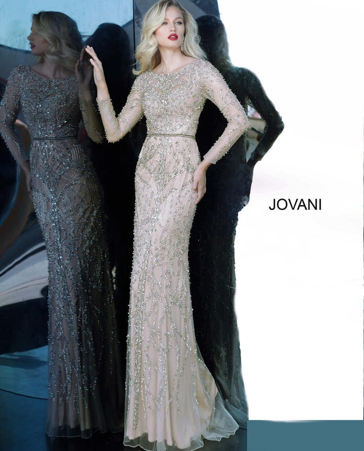 Jovani 68305 — Nude/Silver Multiple