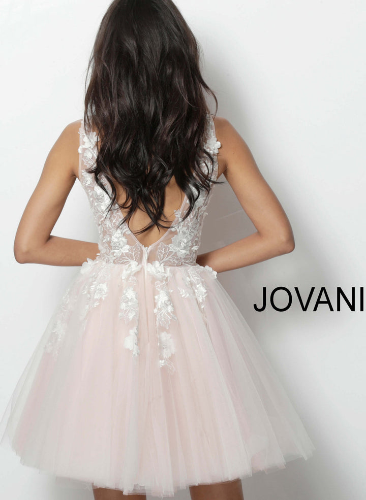 Jovani 63987 — Off White/Blush