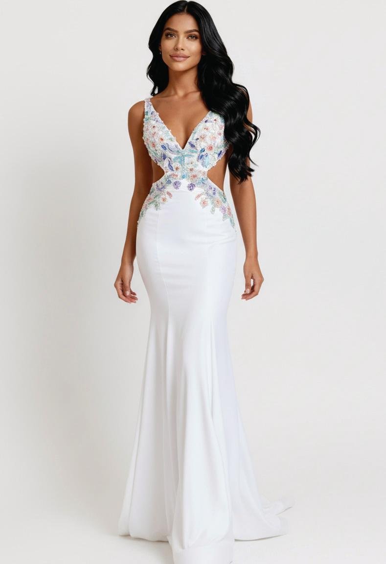 Jovani 48176 — Off White/Multi