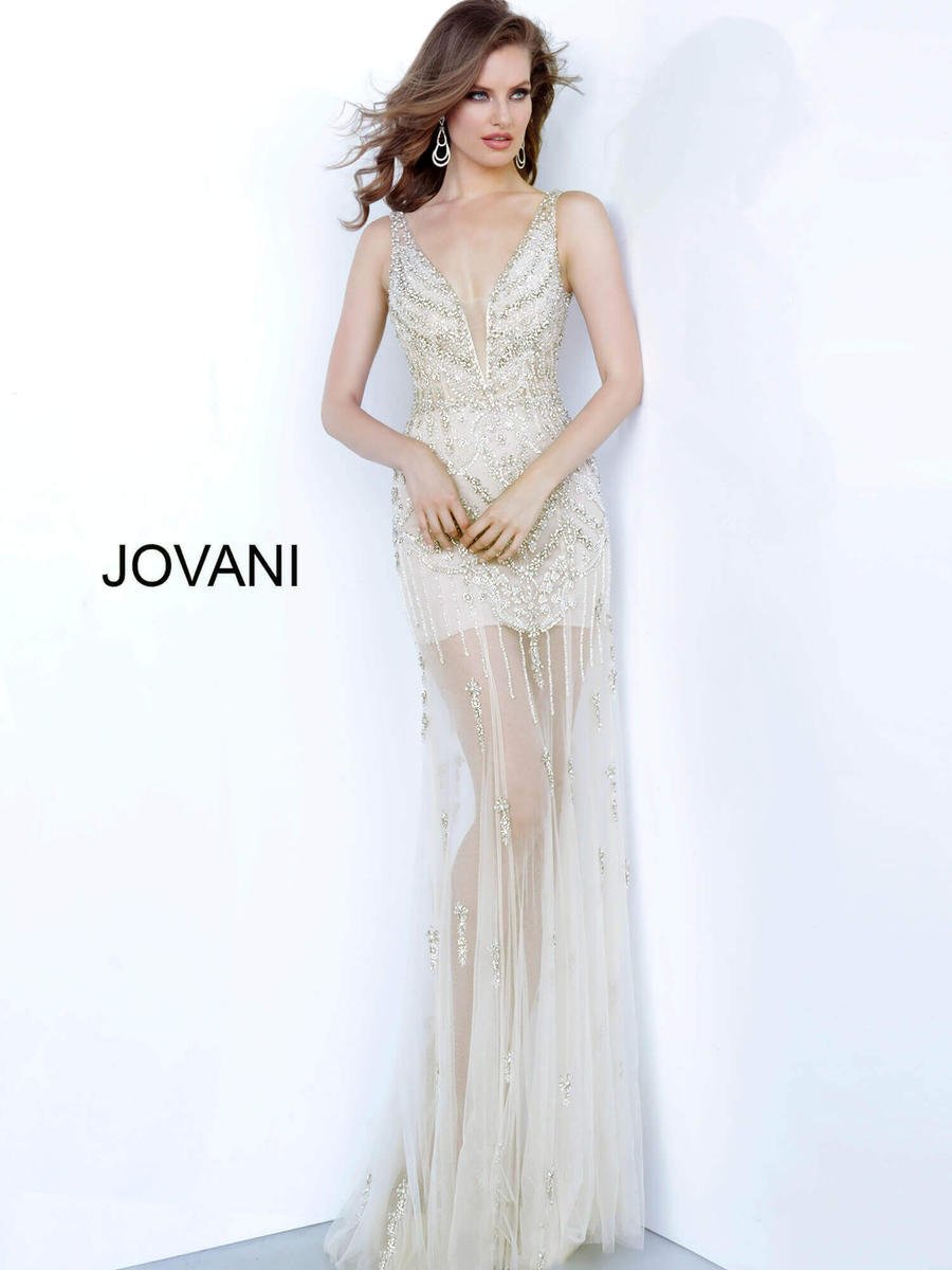Jovani 68476 — Off White/Nude