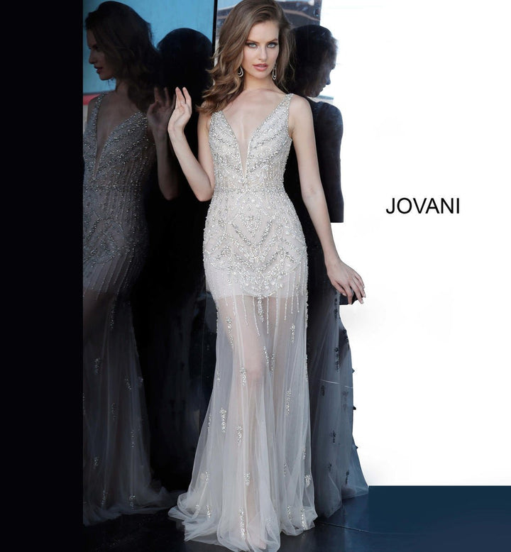 Jovani 68476 — Off White/Nude
