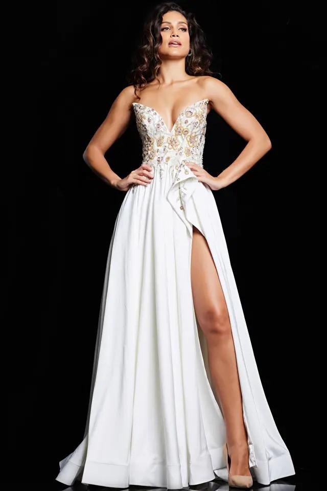 Jovani 23937 Off White Prom Dress