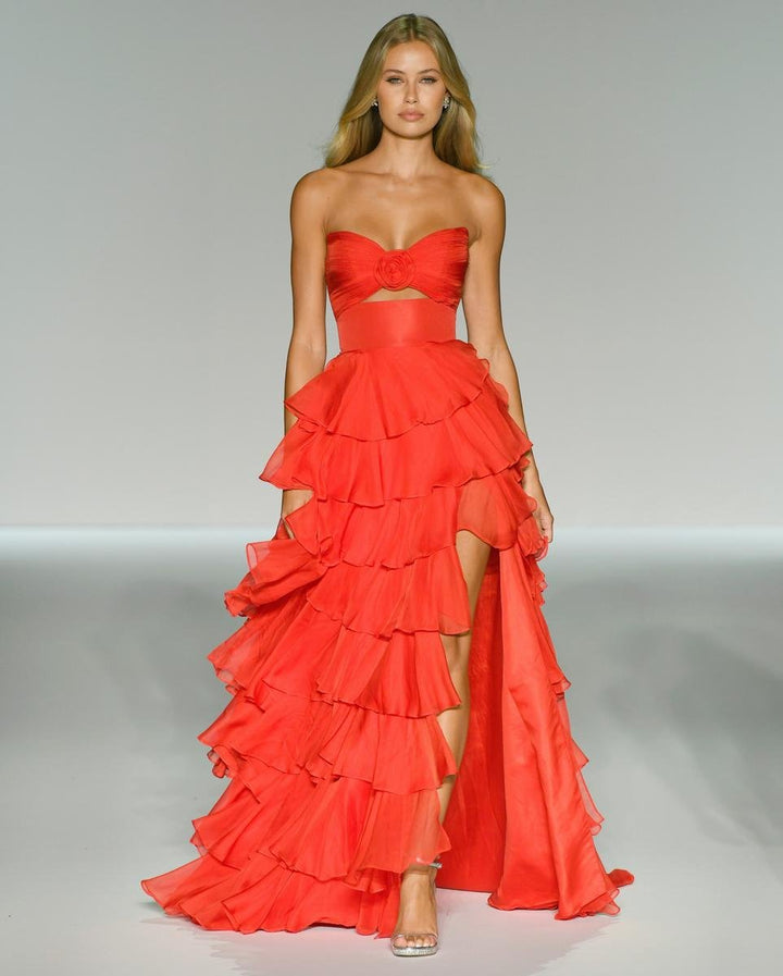 Sherri Hill 56870 Orange Prom Dress