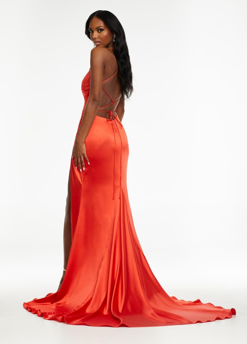 Ashley Lauren 11162 Orange Prom Dress