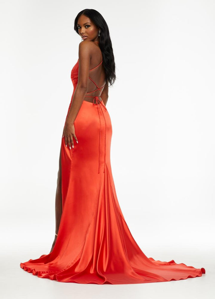 Ashley Lauren 11162 Orange Prom Dress