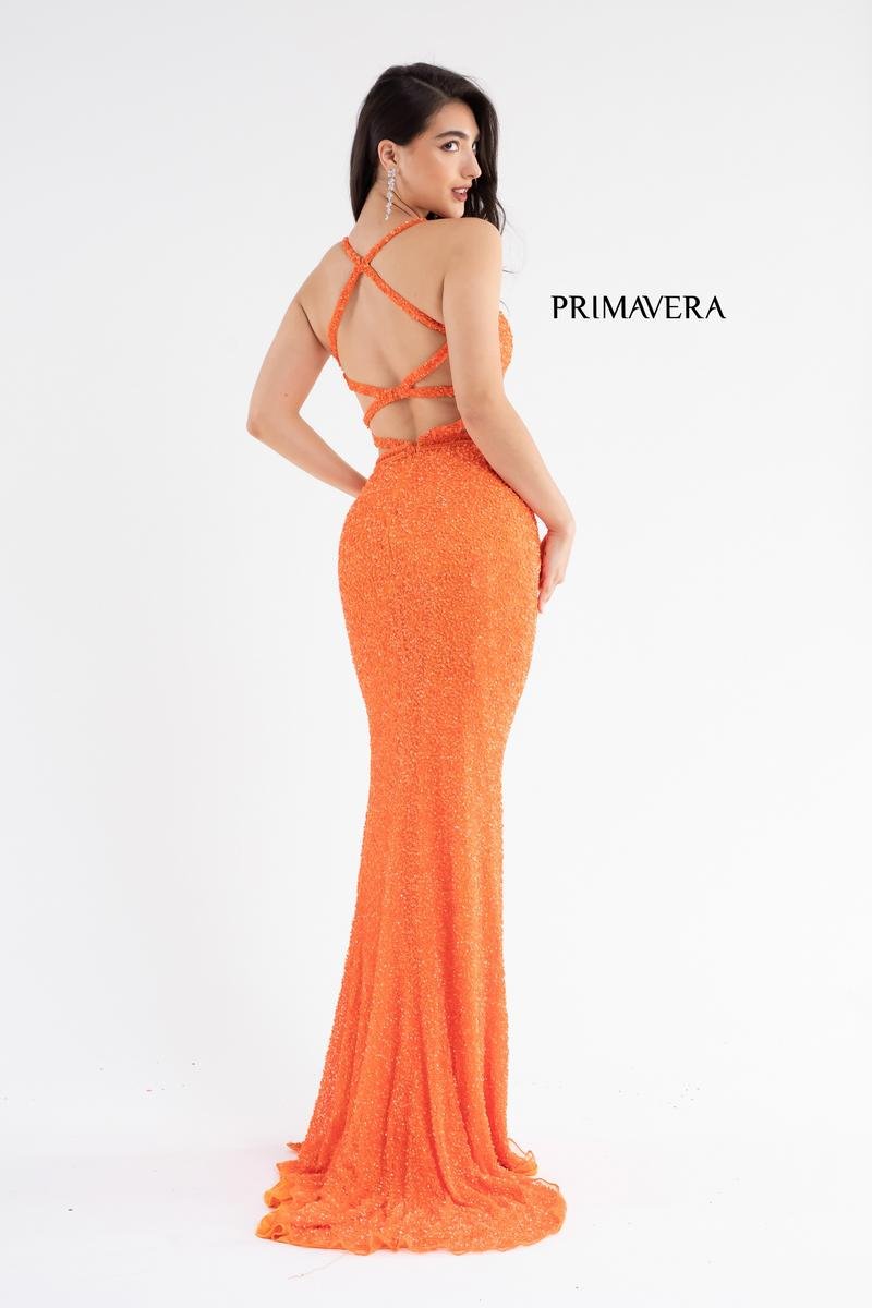 Primavera Couture 3744 Orange Prom Dress