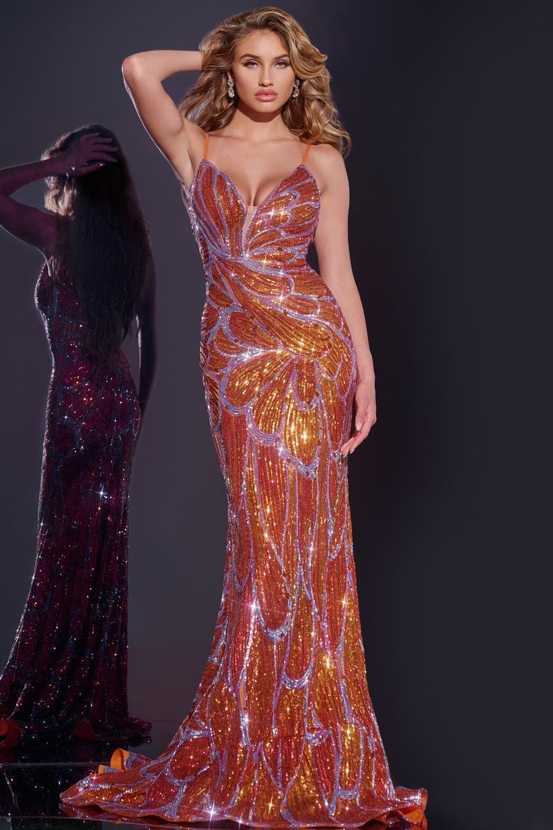 Jovani 42600 — Orange/Lilac