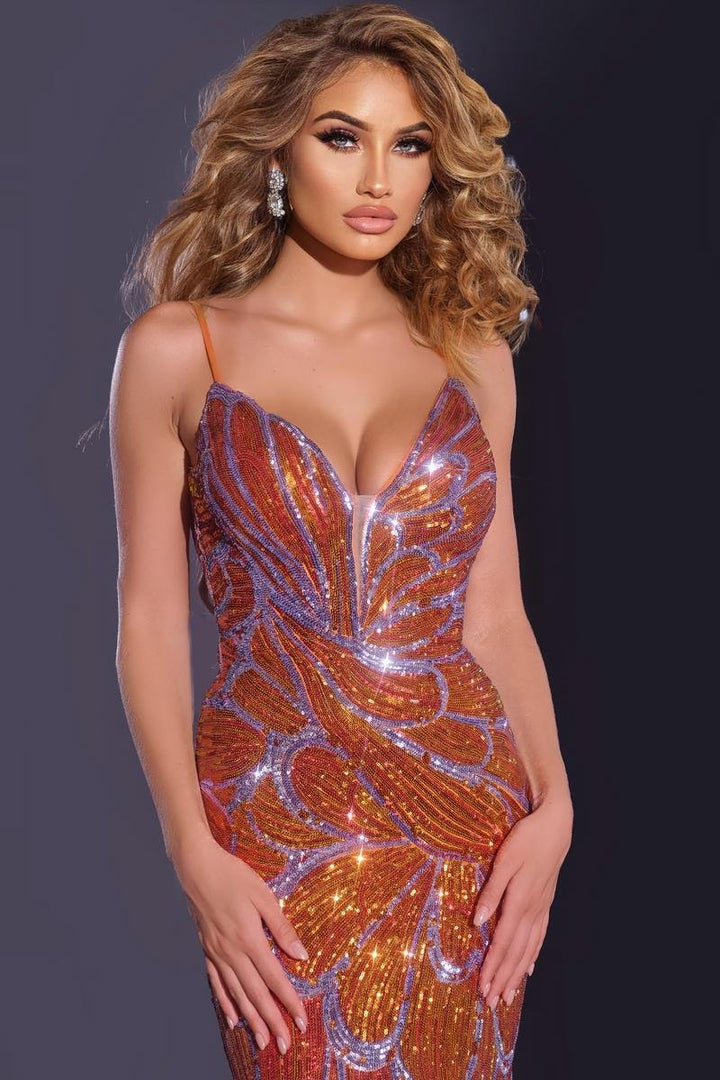 Jovani 42600 — Orange/Lilac