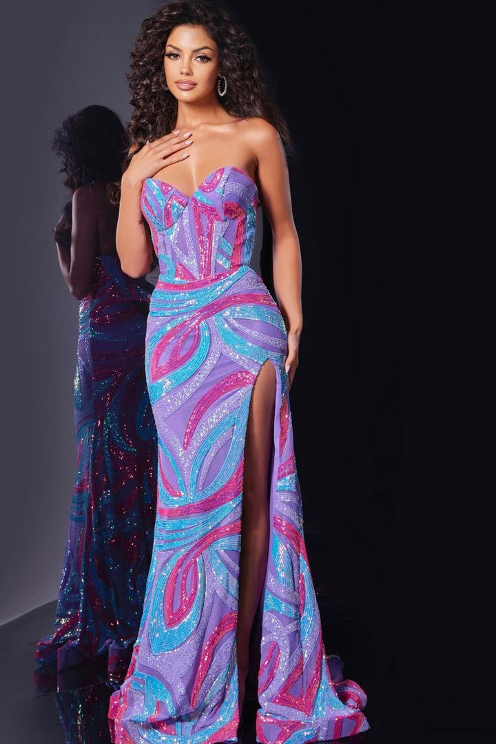 Jovani 43058 — Orchid/Pink/Blue