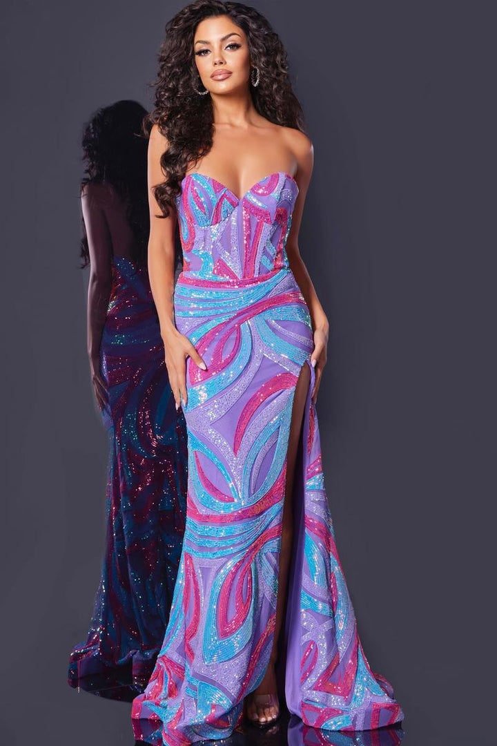 Jovani 43058 — Orchid/Pink/Blue