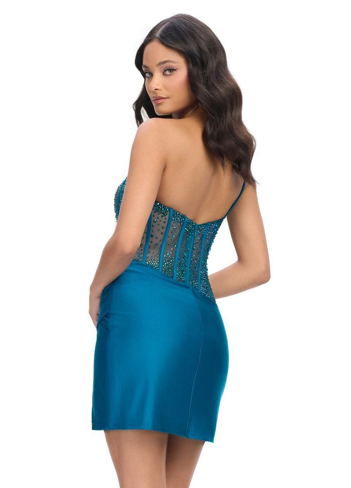 Ashley Lauren 4691 Peacock Prom Dress