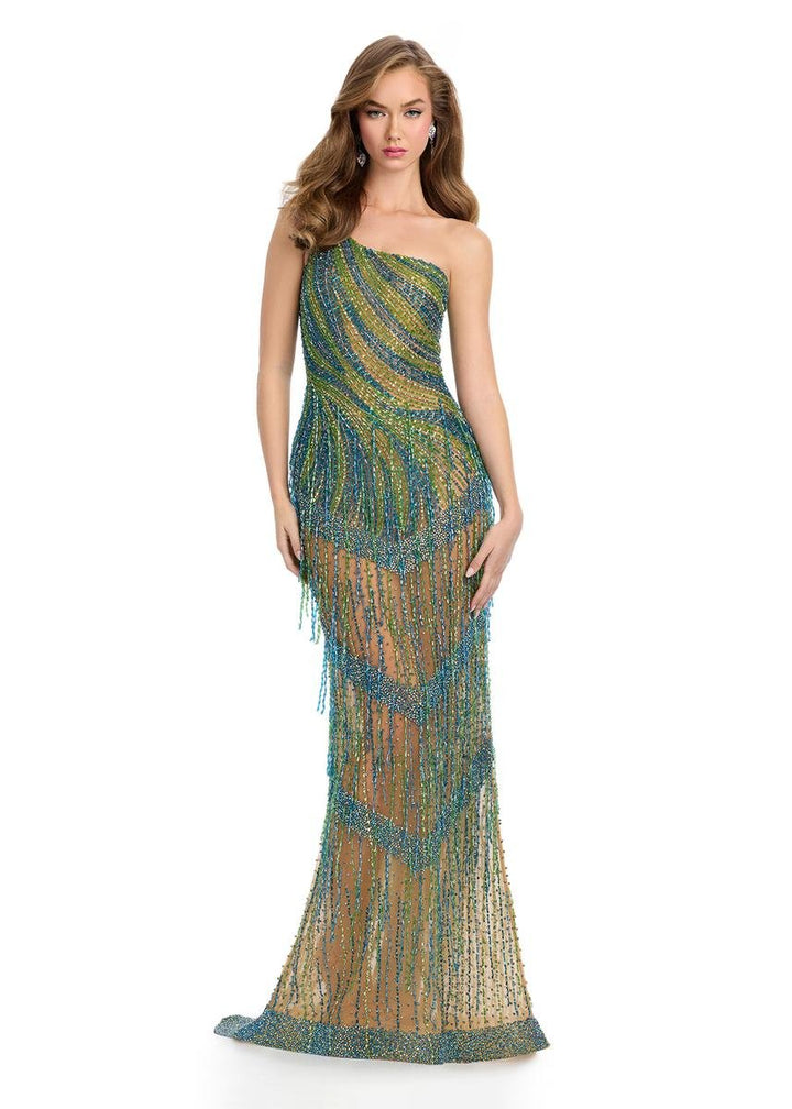Ashley Lauren 11985 Peacock Prom Dress