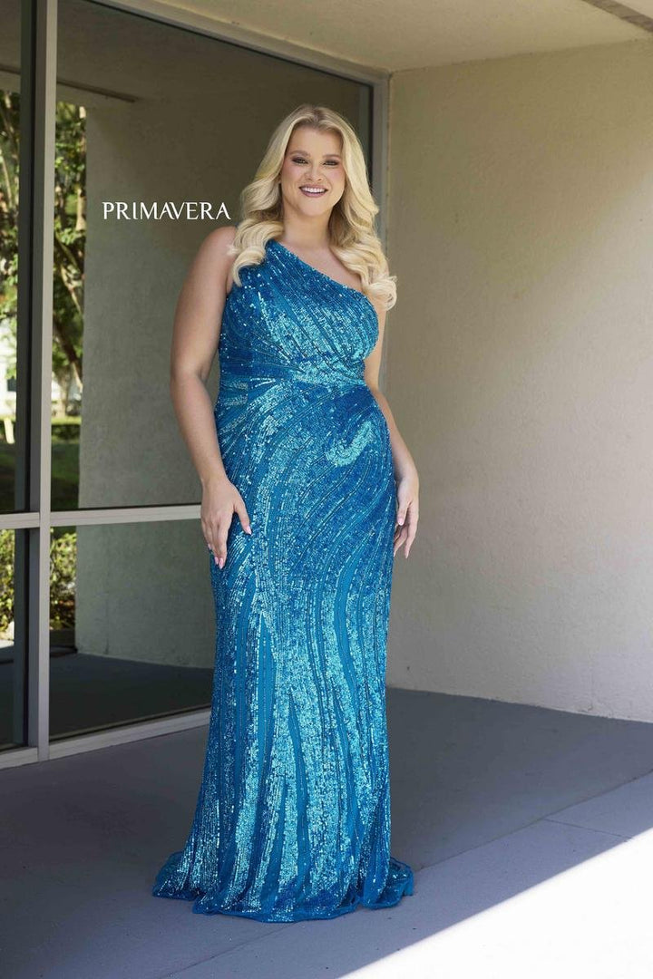 Primavera Couture 14075 Peacock Prom Dress