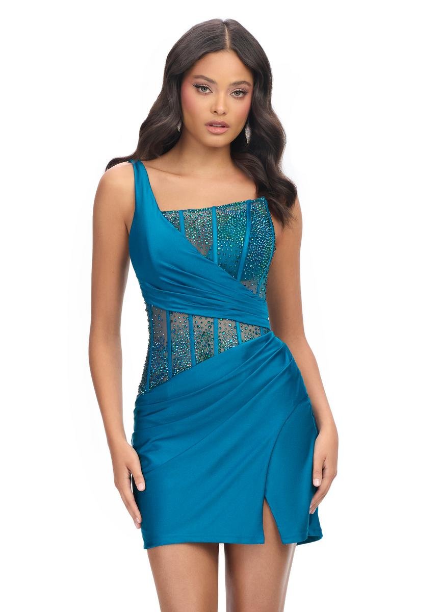 Ashley Lauren 4691 Peacock Prom Dress