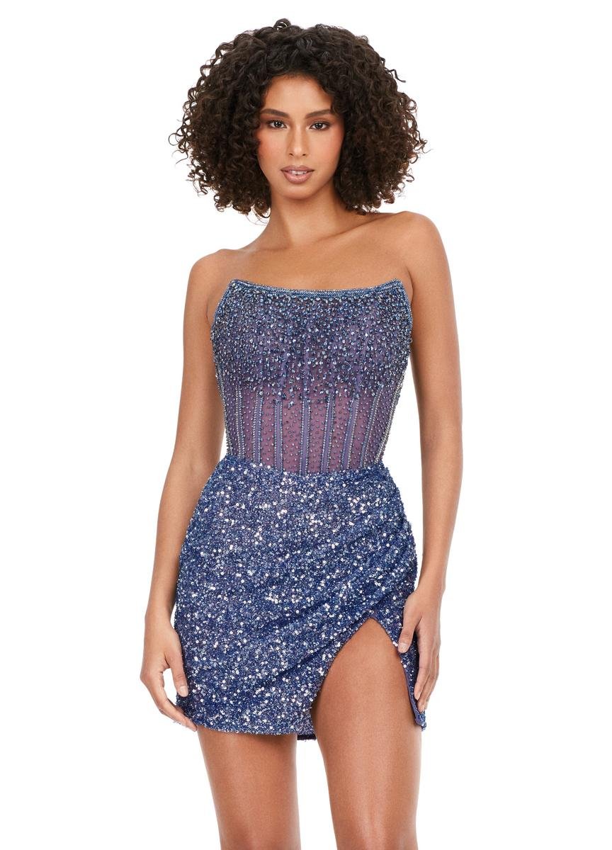 Ashley Lauren 4564 Periwinkle Prom Dress