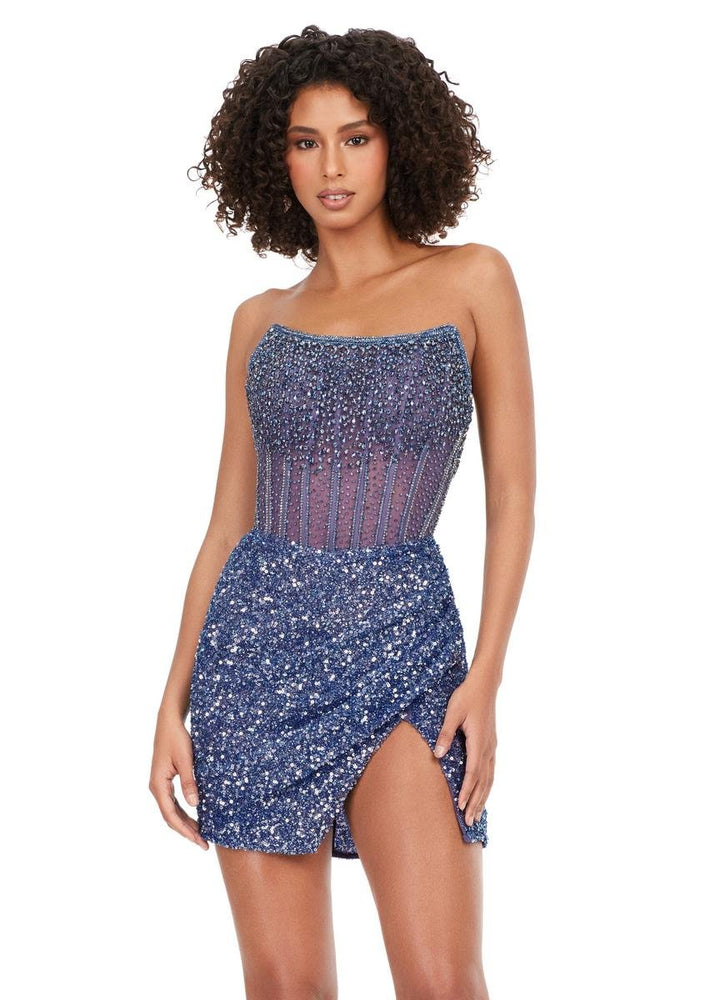 Ashley Lauren 4564 Periwinkle Prom Dress