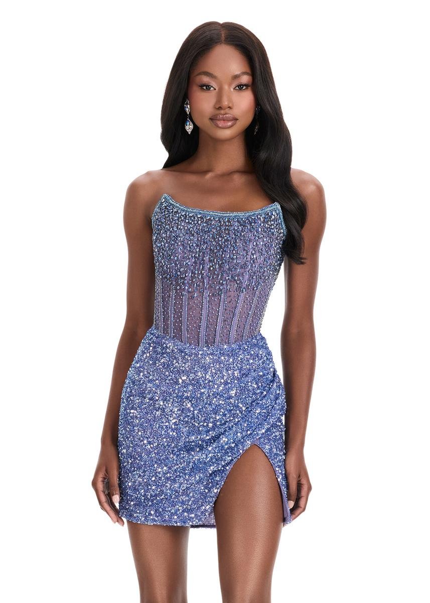 Ashley Lauren 4564 Periwinkle Prom Dress