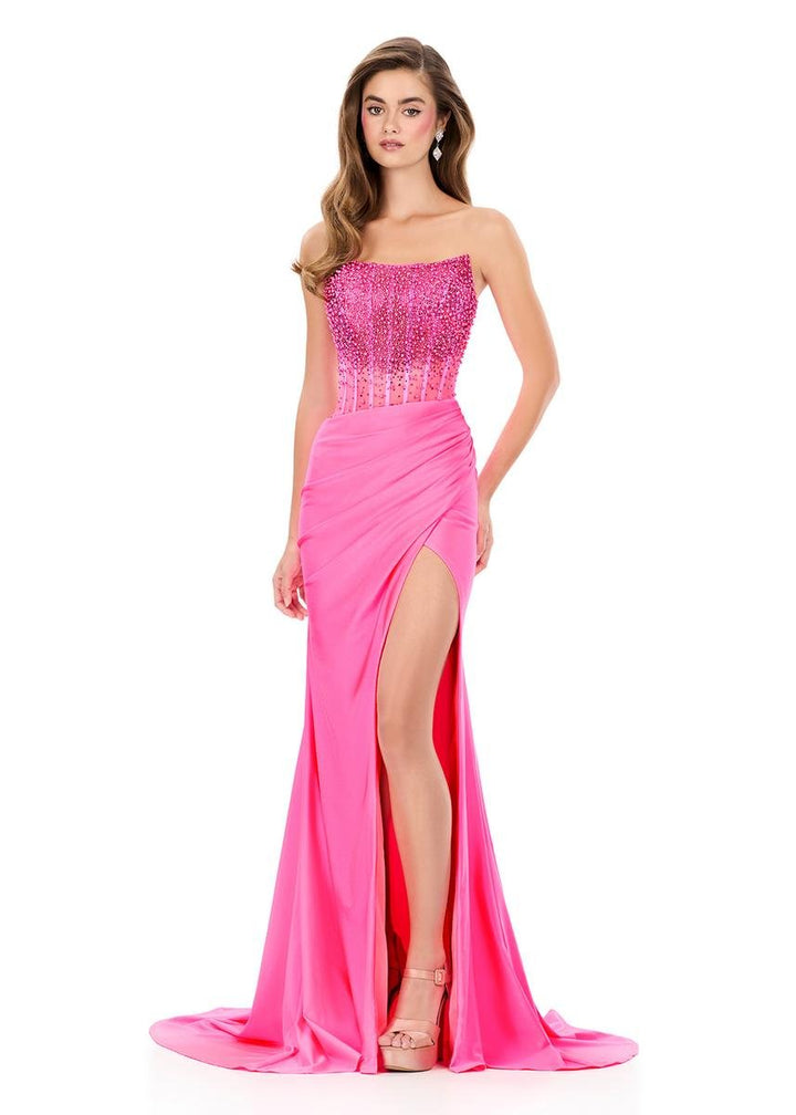 Ashley Lauren 12087 Pink Prom Dress