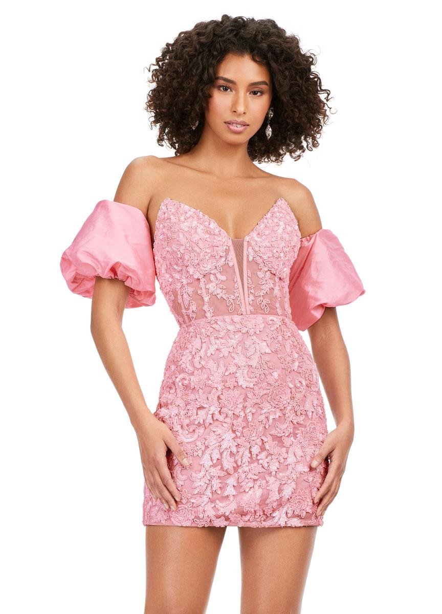 Ashley Lauren 4614 Pink Prom Dress