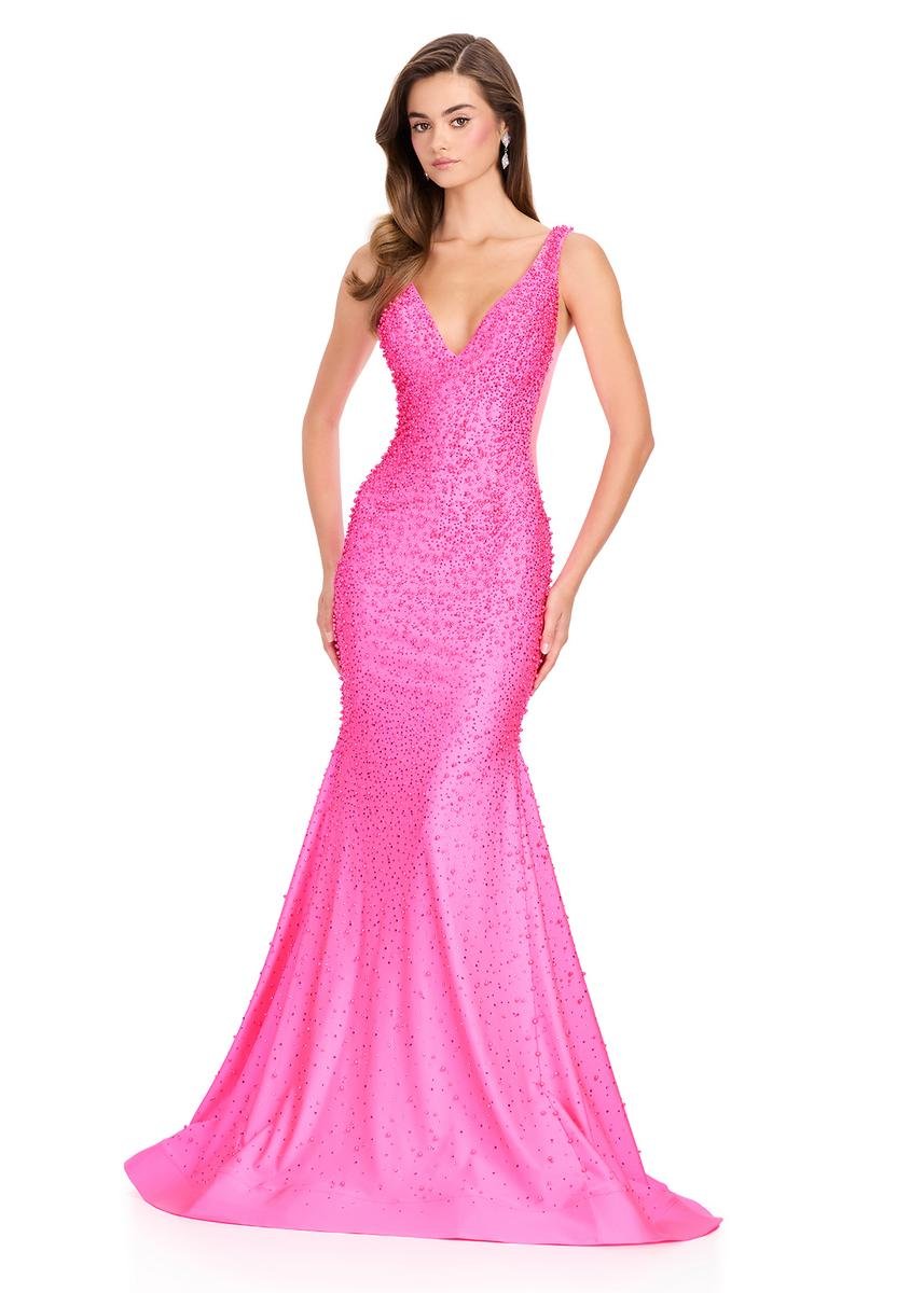 Ashley Lauren 12030 Pink Prom Dress