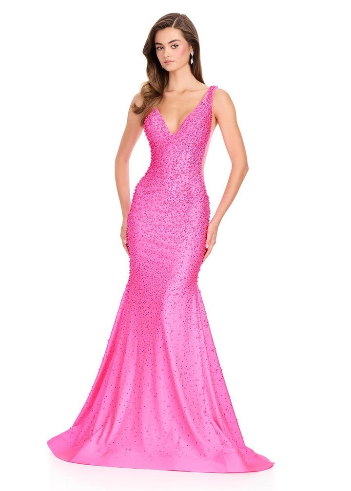 Ashley Lauren 12030 Pink Prom Dress
