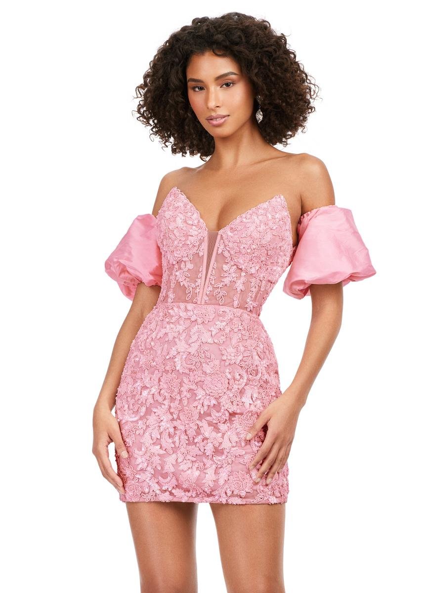 Ashley Lauren 4614 Pink Prom Dress