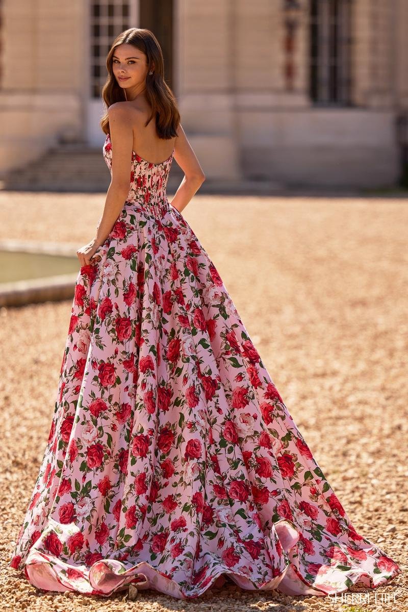 Sherri Hill 57723 Pink Print Prom Dress