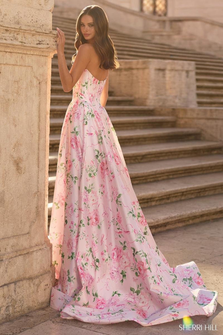 Sherri Hill 57830 Pink Print Prom Dress