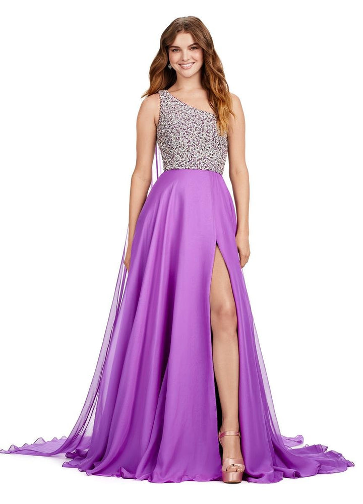 Ashley Lauren 11482 Purple Prom Dress