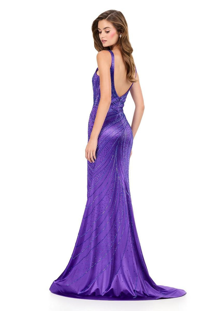 Ashley Lauren 12203 Purple Prom Dress
