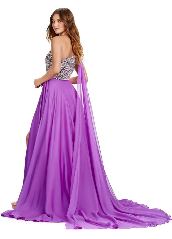 Ashley Lauren 11482 Purple Prom Dress