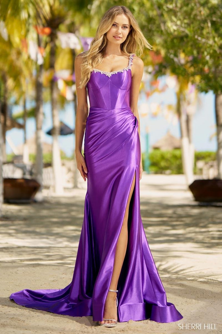 Sherri Hill 56059 Purple Prom Dress