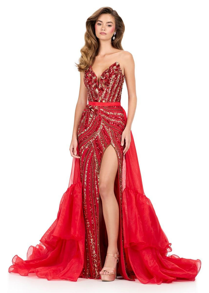 Ashley Lauren 12294 Red Prom Dress