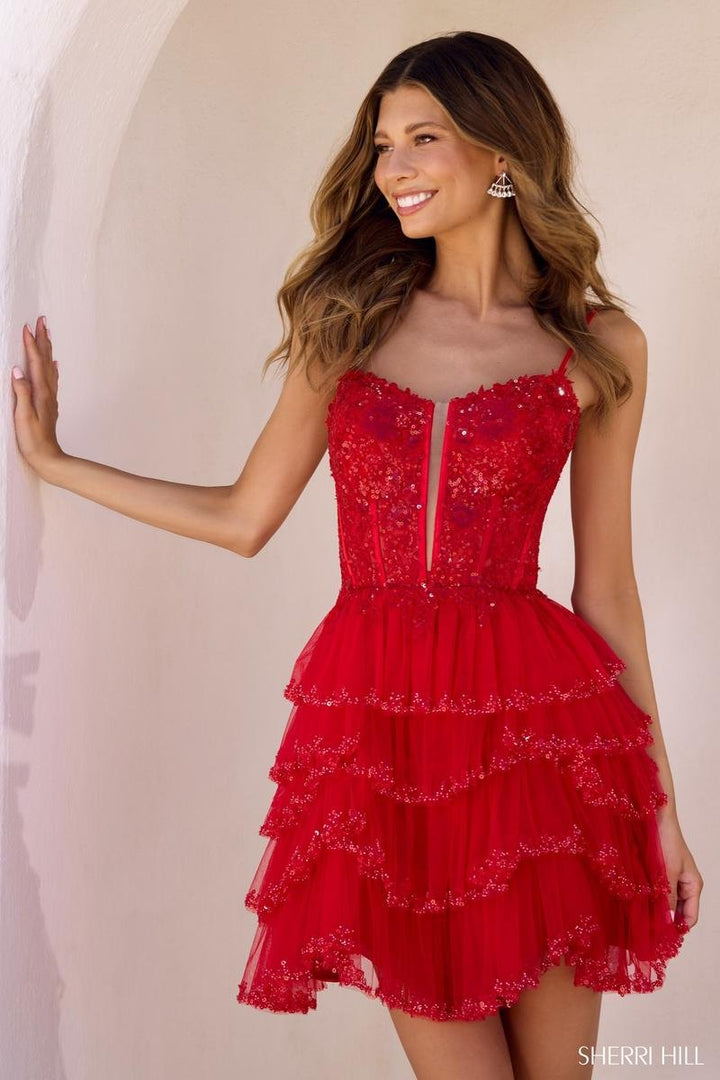 Sherri Hill 56443 Red Prom Dress