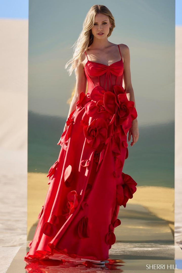 Sherri Hill 56763 Red Prom Dress