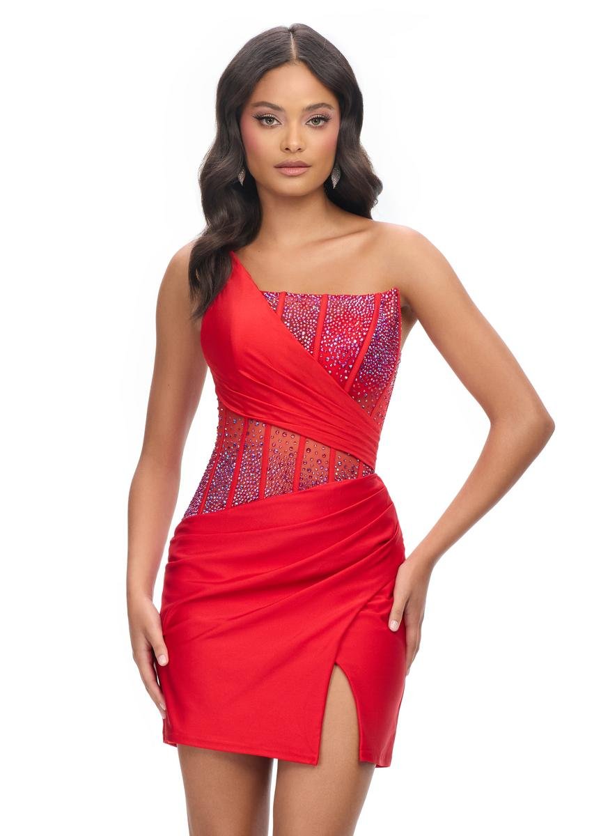 Ashley Lauren 4691 Red Prom Dress