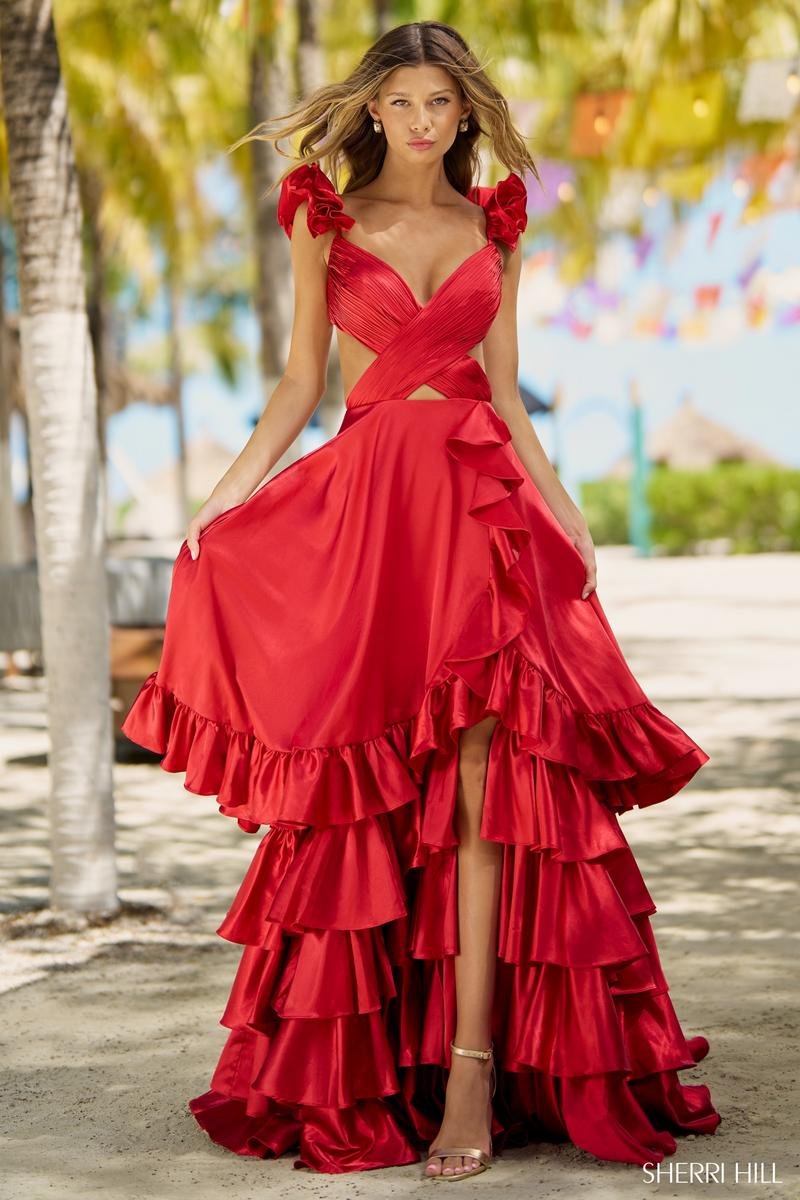 Sherri Hill 56057 Red Prom Dress