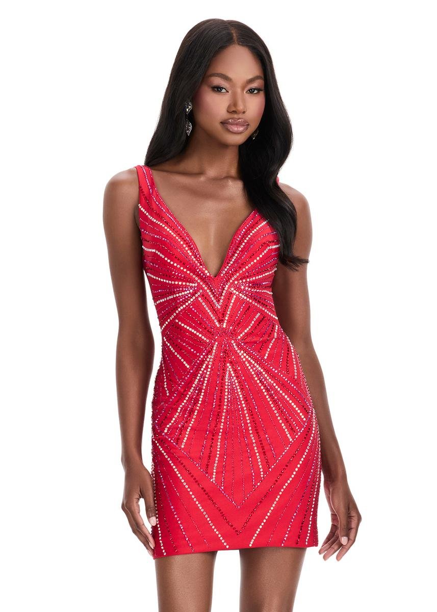 Ashley Lauren 4723 Red Prom Dress