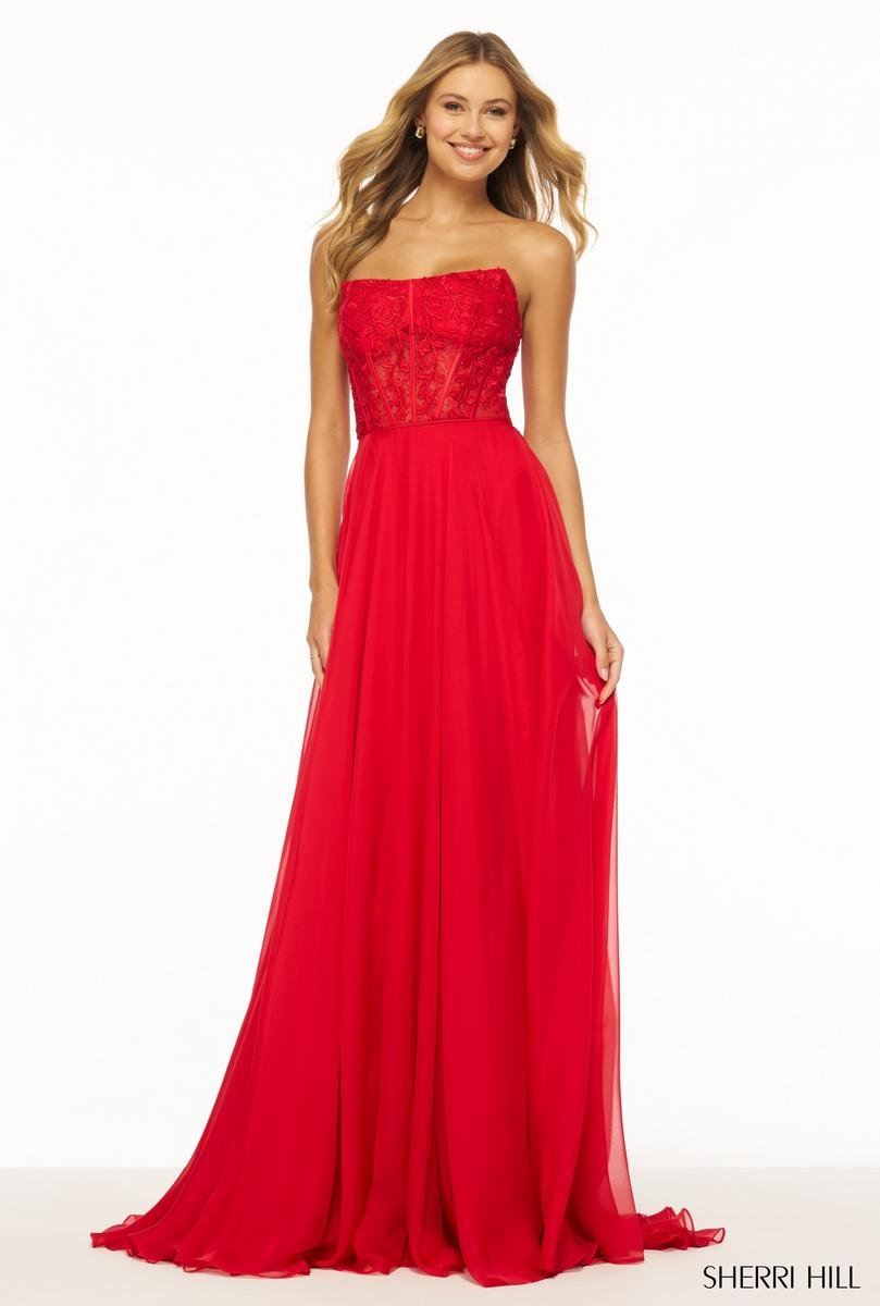 Sherri Hill 56088 Red Prom Dress
