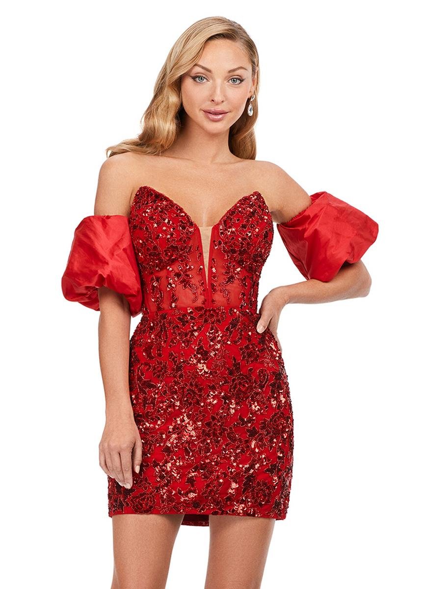 Ashley Lauren 4614 Red Prom Dress