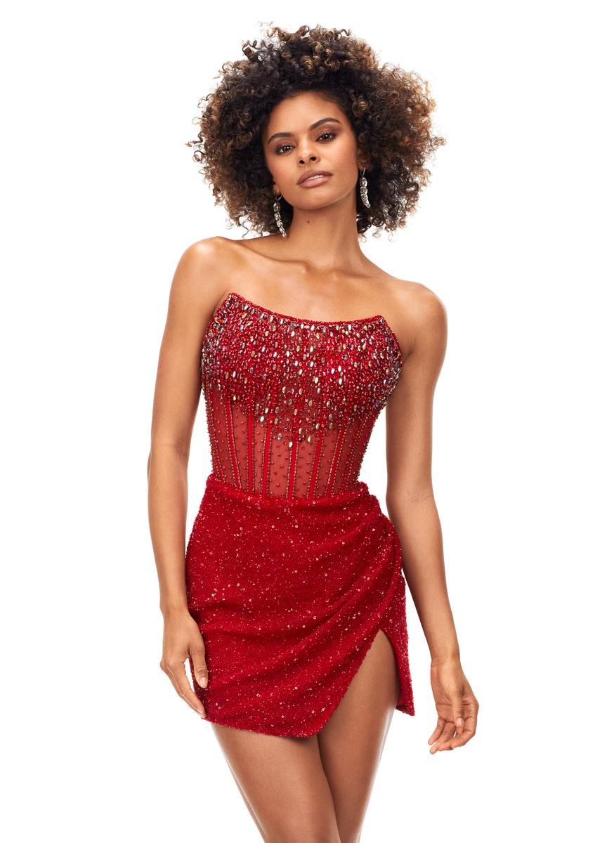 Ashley Lauren 4564 Red Prom Dress